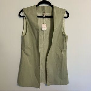 Free People Women Erin Poplin Preppy Vest NWT Medium